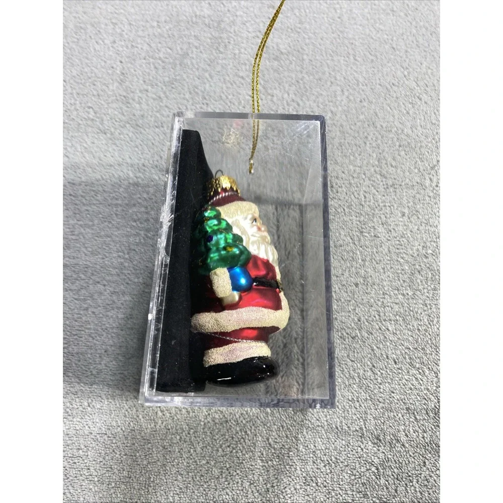 Vintage Target Brand Glass‎ Christmas Ornament 2002 Santa Clause Hand Crafted 4